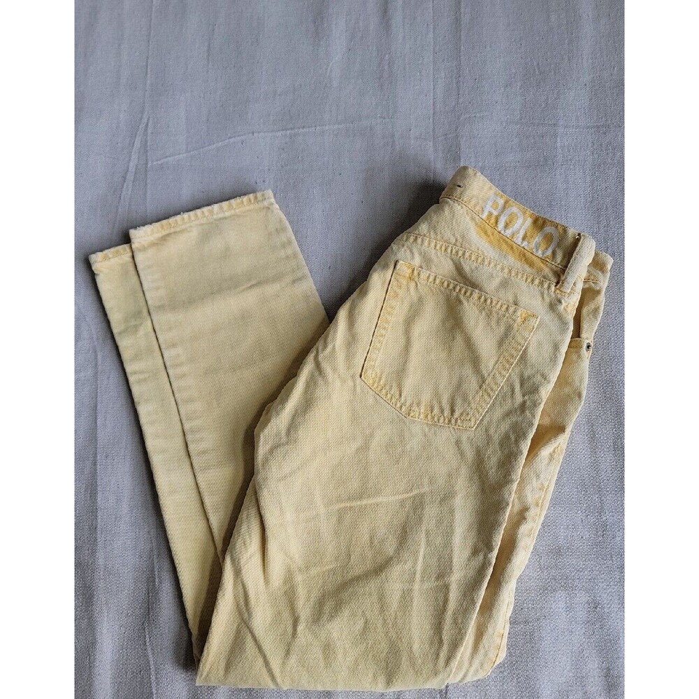 Polo Ralph Lauren 29 R Womens Jeans 29x28 Yellow Button Fly High‎ Rise Cotton